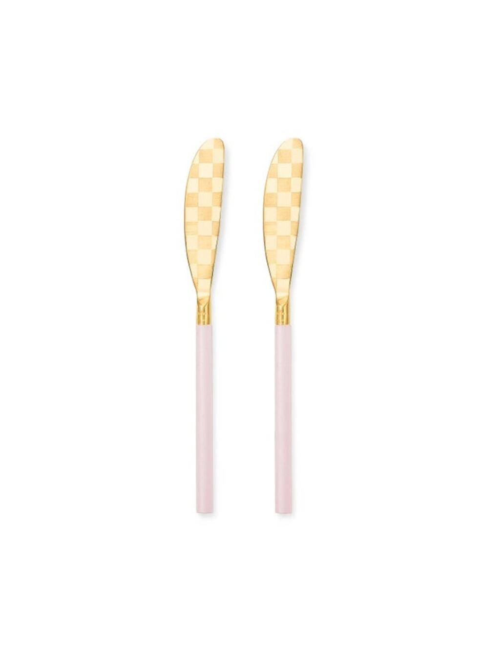 NEW Mackenzie-Childs Rosy Spreader Set of 2 Pink and Gold